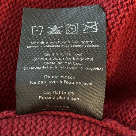 Tasi Malibu Maroon Aztec Embroidered Fringe Poncho NWT Boho Western - Picture 11 of 12